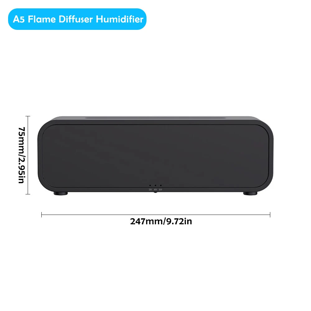 Difusor de Aromas Ultrassônico USB com Efeito Chama Colorida