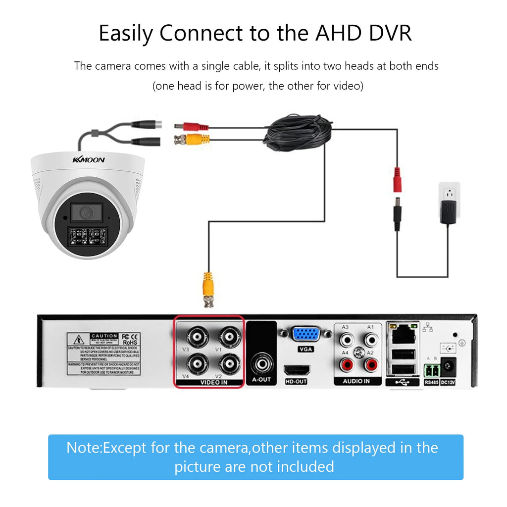Câmera de Segurança Analógica 720p à Prova d'Água com Visão Noturna para Sistemas DVR (Uso Externo)