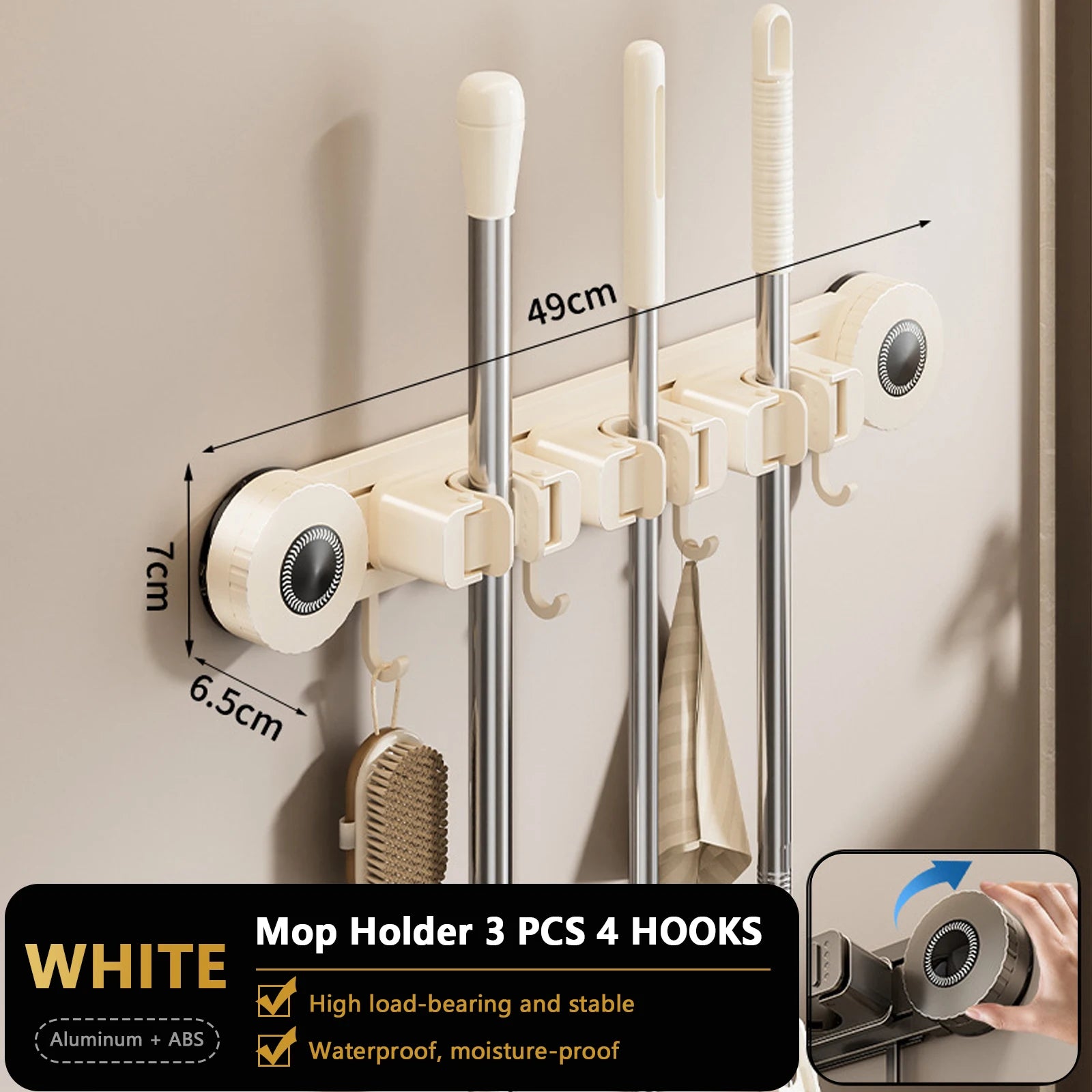 Kit Suporte de Parede Sem Furos com Fixação por Ventosa