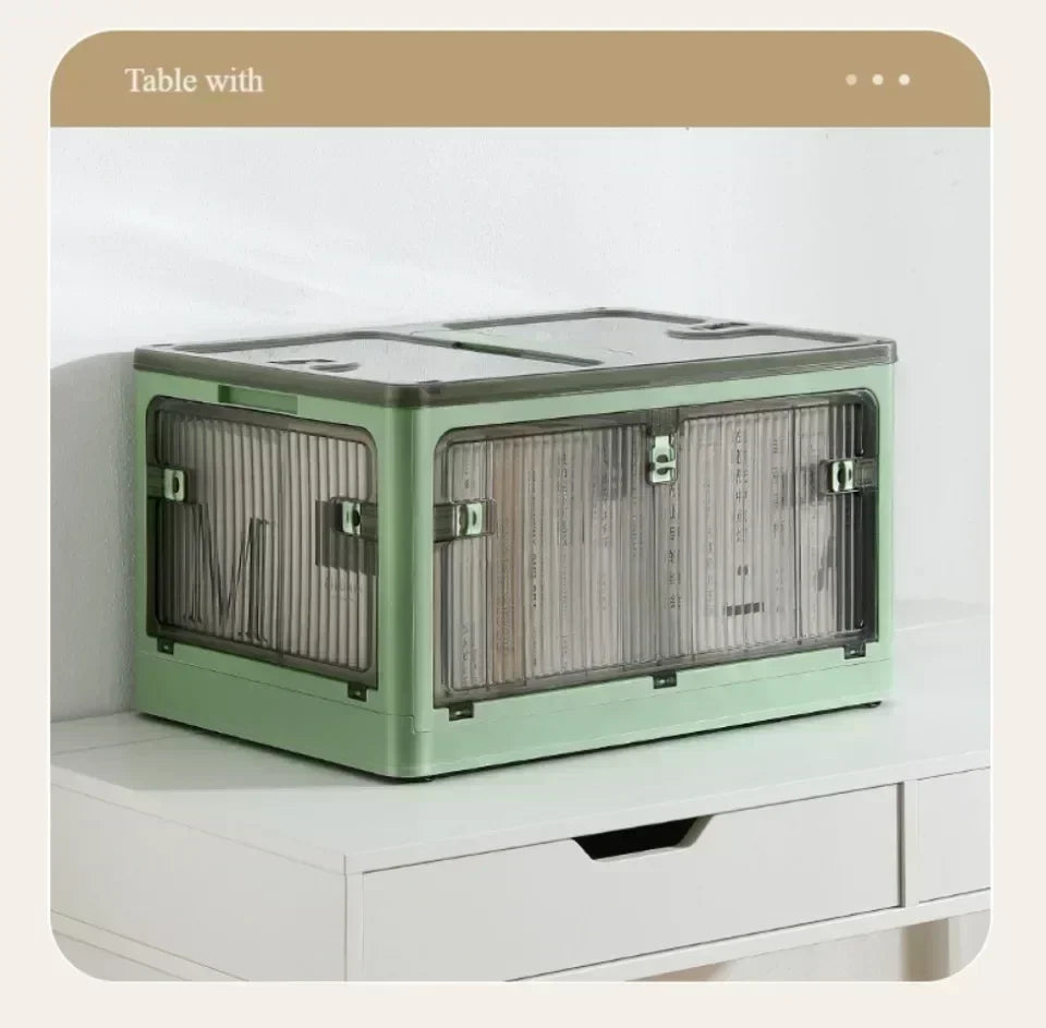 Baú Organizador Empilhável com Portas Frontais e Rodas