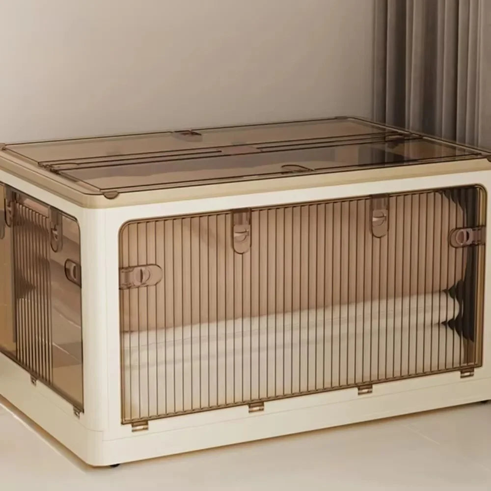 Baú Organizador Empilhável com Portas Frontais e Rodas