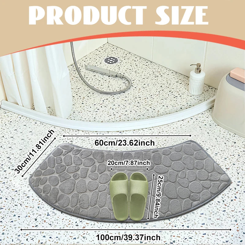 Tapete de Banheiro 3D Antiderrapante (Relevo de Pedras)