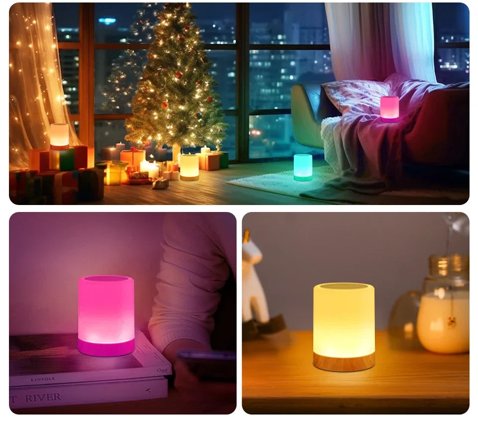 Luminária de Mesa LED RGB com Controle Remoto ou Toque (7 ou 13 Cores)