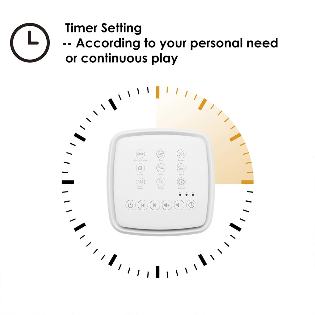 Aparelho de Som para Dormir com Temporizador (Recarregável)