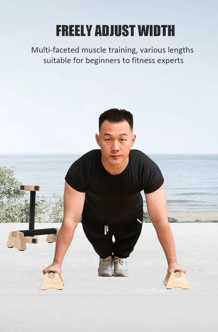 Par de Barras Paralelas de Madeira para Handstand e Flexão (Alta Resistência)