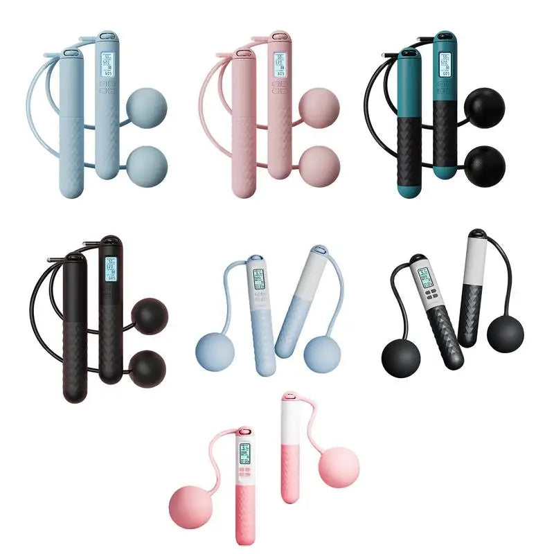 Corda de Pular Sem Fio com Peso e Contador Digital Inteligente