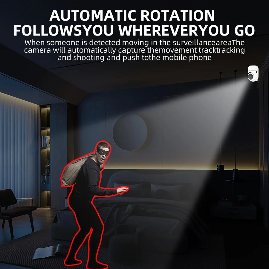 Câmera de Segurança Wifi 1080p com Rastreamento Automático