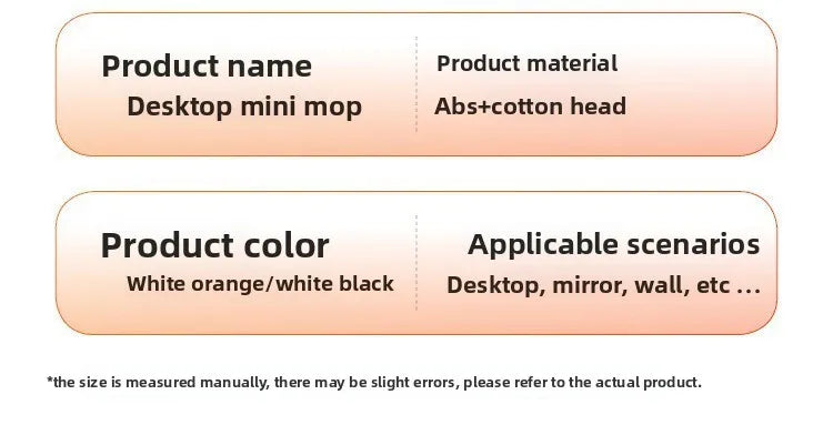 Kit 5 Mini Mop de Limpeza: Portátil para Pia, Vidro e Cozinha