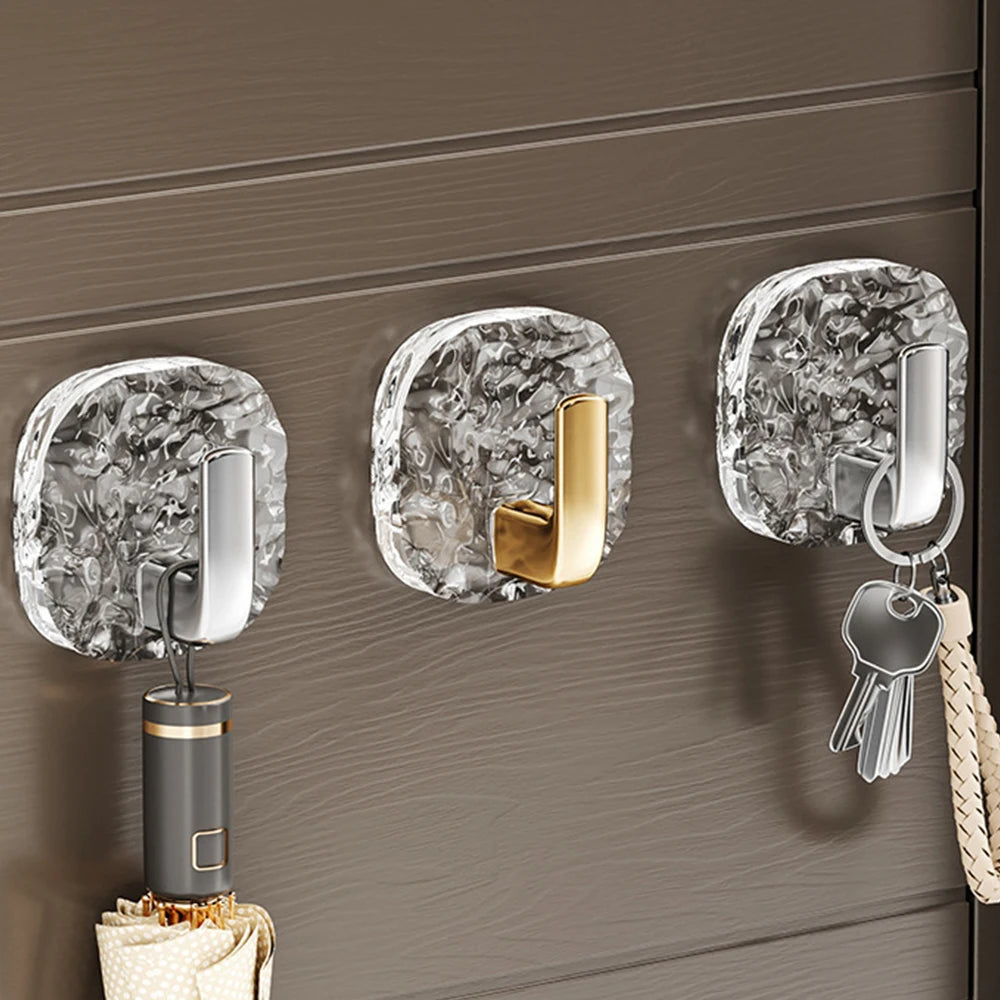 Kit com 4 Ganchos Adesivos Transparentes de Alta Fixação