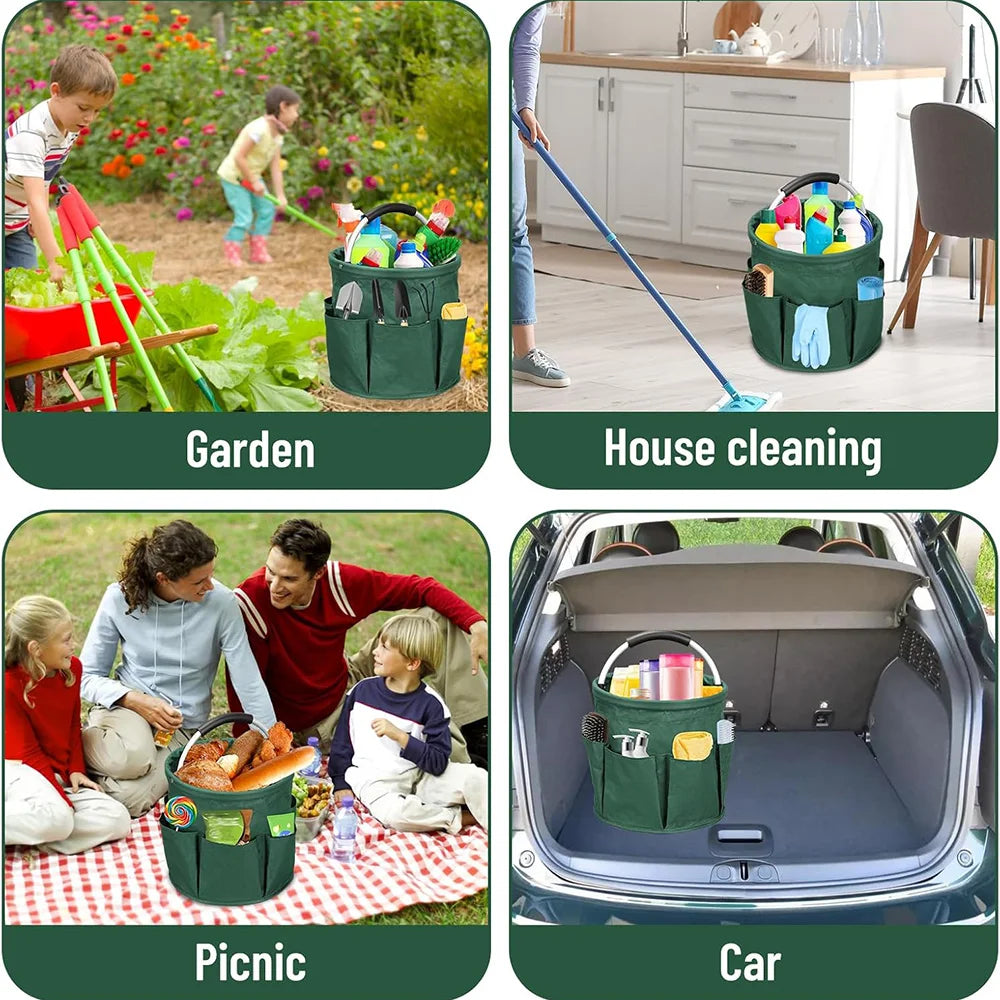 Cesta Dobrável Multiuso de 17L com Alças para Piquenique e Compras