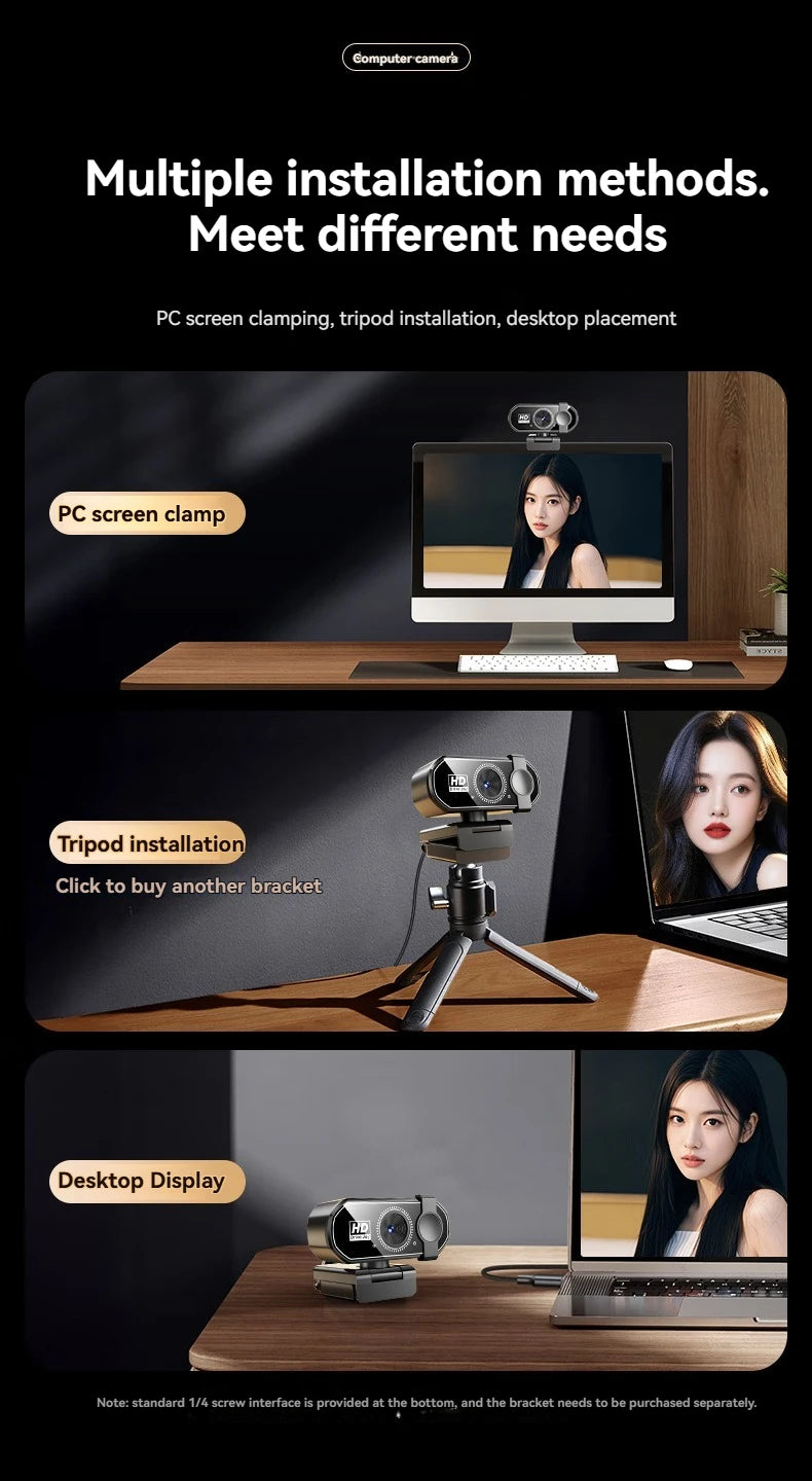 Webcam Xiaomi Q27 (4K/2K/1080p) com Microfone e Foco Automático