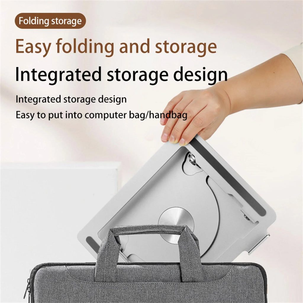 Suporte Ajustável para Notebook com Base Giratória 360° (Alumínio)