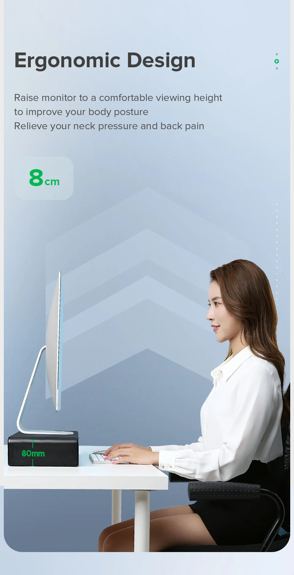 Suporte Ergonômico para Monitor e Notebook (Base de Mesa)