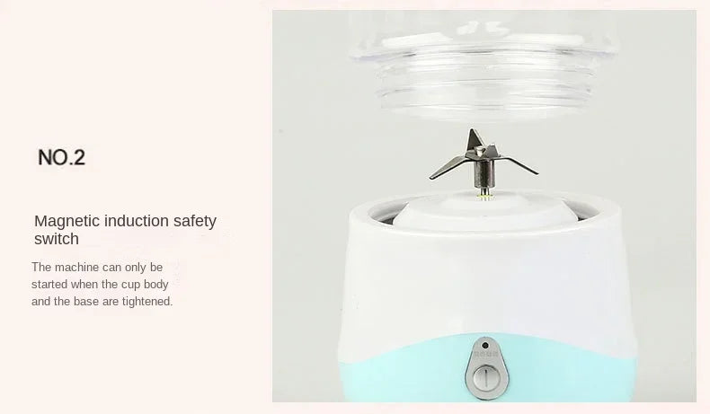 Mini Liquidificador Portátil 400ml: Recarregável USB para Smoothies e Shakes