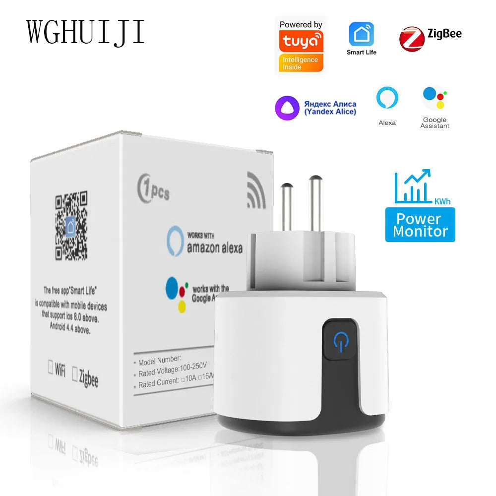 Tomada Inteligente Wifi com Controle Remoto via App e Comando de Voz (Tuya)