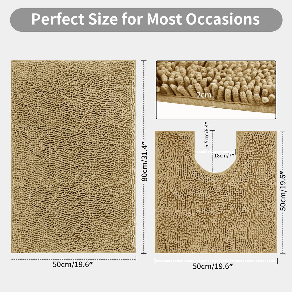 Kit 2 Tapetes Banheiro Microfibra Super Macio (Alta Absorção)