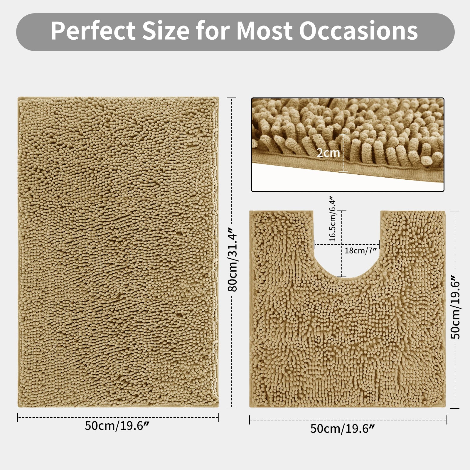 Kit 2 Tapetes Banheiro Microfibra Super Macio (Alta Absorção)