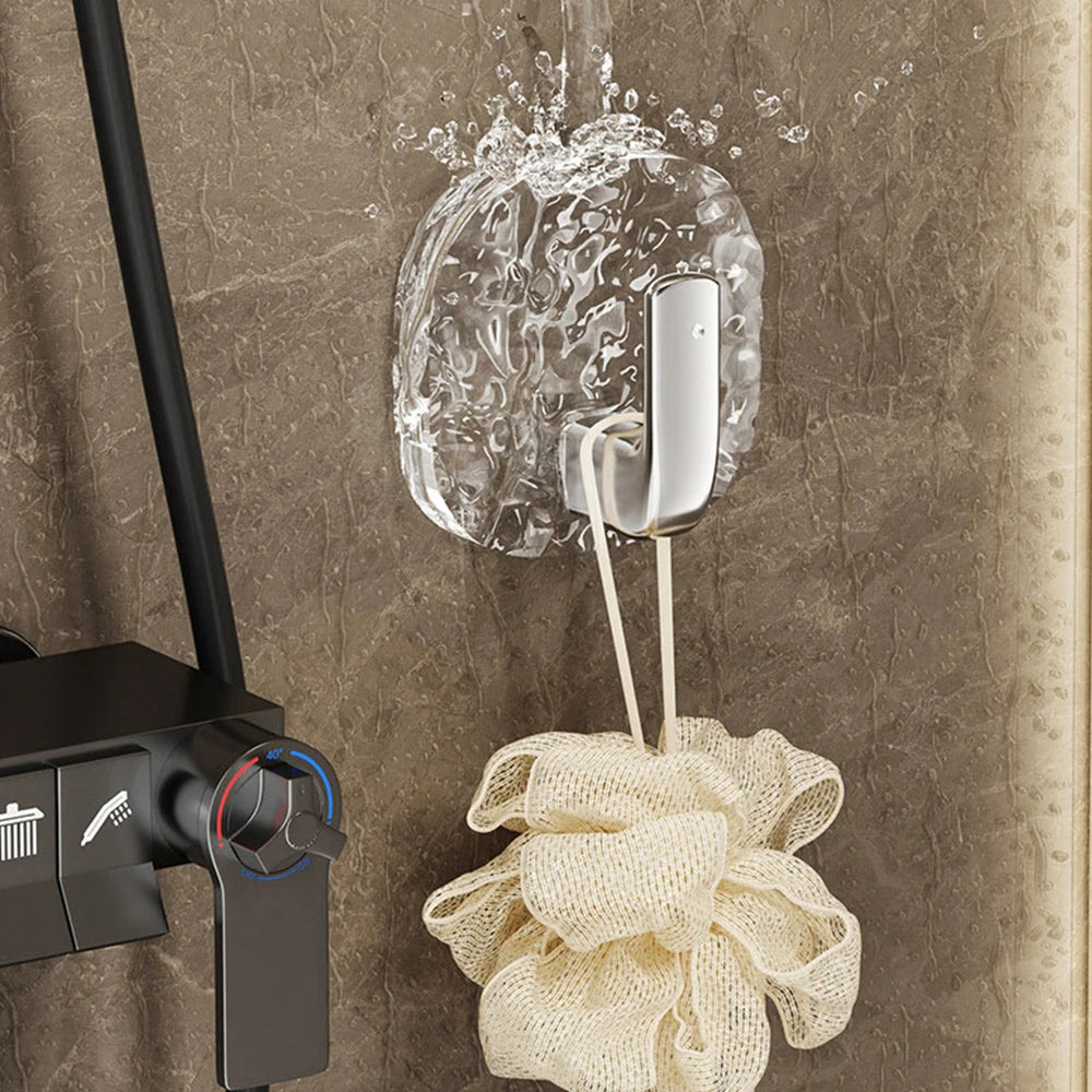 Kit com 4 Ganchos Adesivos Transparentes de Alta Fixação