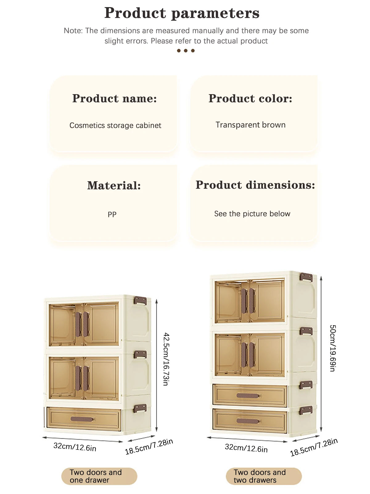 Organizador de Maquiagem Acrílico com Gavetas e Portas Magnéticas