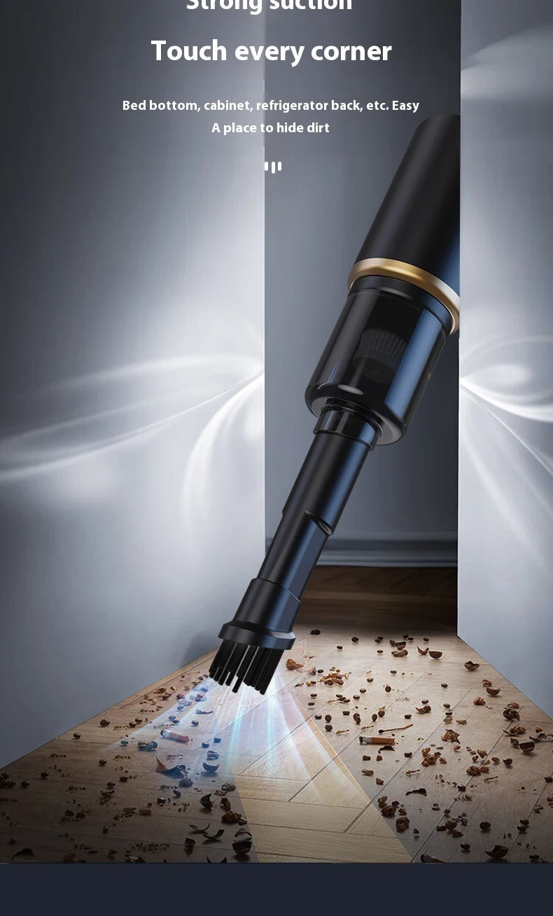 Mini Aspirador e Soprador Recarregável com Acessórios