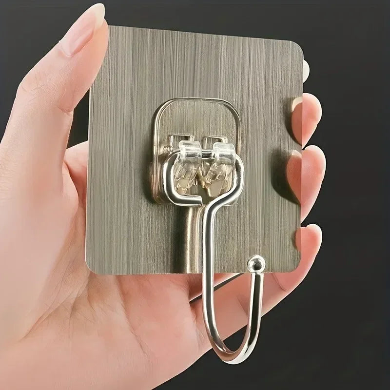 Kit com 3 Ganchos Adesivos de Parede Multiuso (Alta Resistência/Sem Furos)