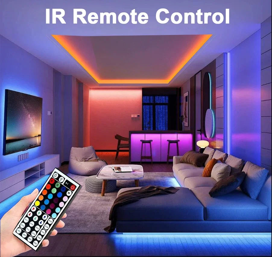 Fita LED RGB USB 5V com Controle via App para Decoração de Quarto