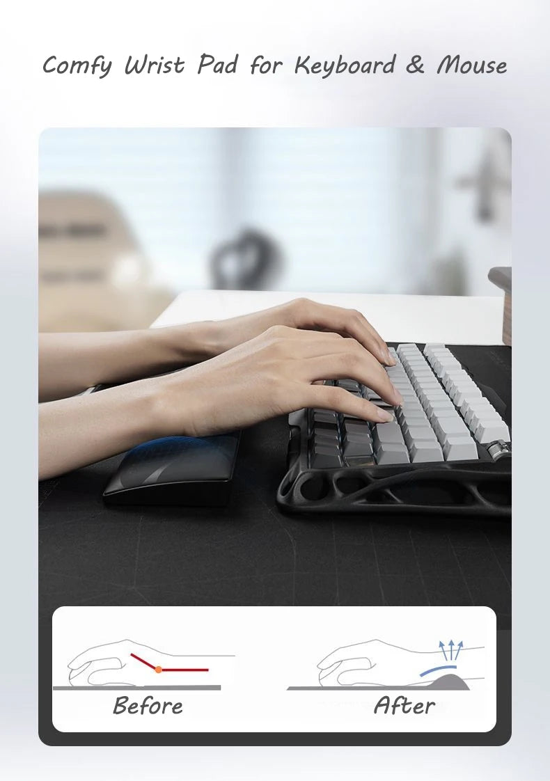 Apoio de Pulso Ergonômico para Teclado (Base Antiderrapante)