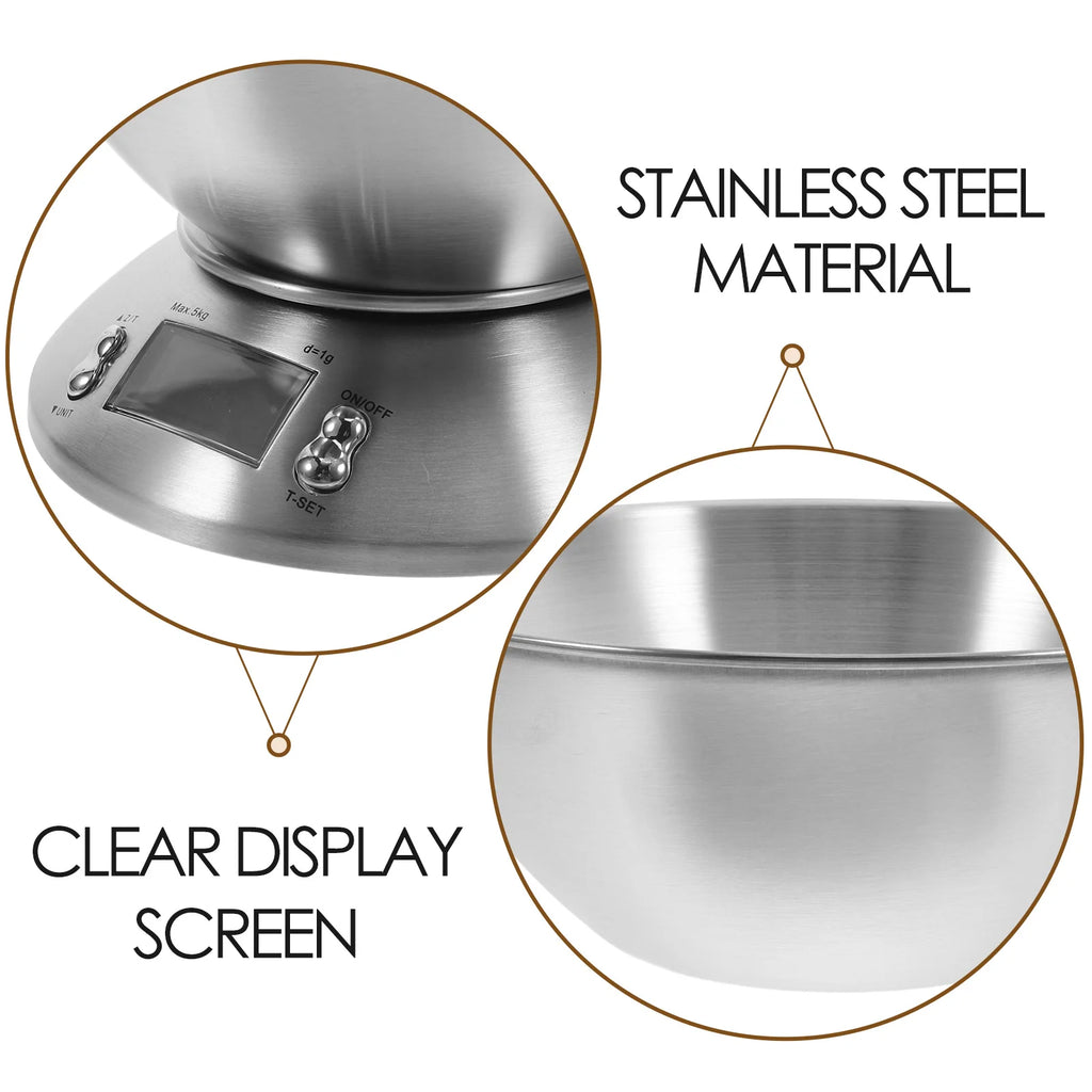 Balança Eletrônica 5kg em Aço Inox: Para Pesar Alimentos