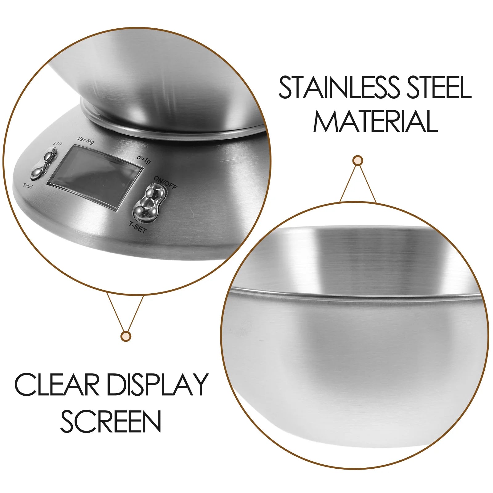 Balança Eletrônica 5kg em Aço Inox: Para Pesar Alimentos