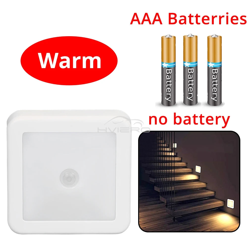 Luz Noturna LED com Sensor de Movimento (Pilha ou Recarregável USB)