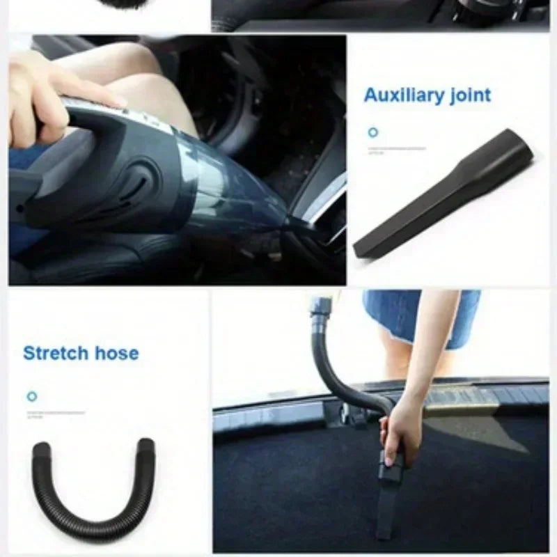 Mini Aspirador de Pó Portátil 12V para Carro com Alta Potência de Sucção