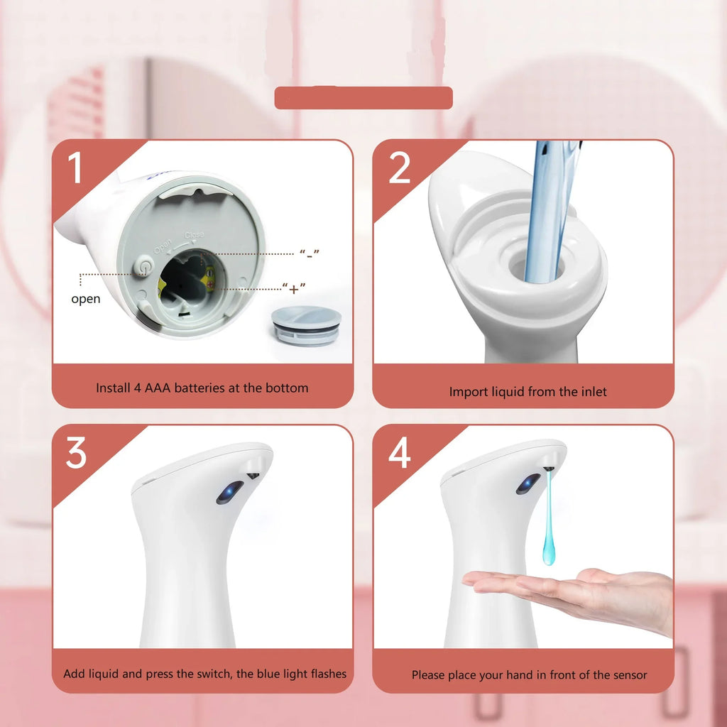 Saboneteira Automática Branca Sem Toque (Dispenser Inteligente)