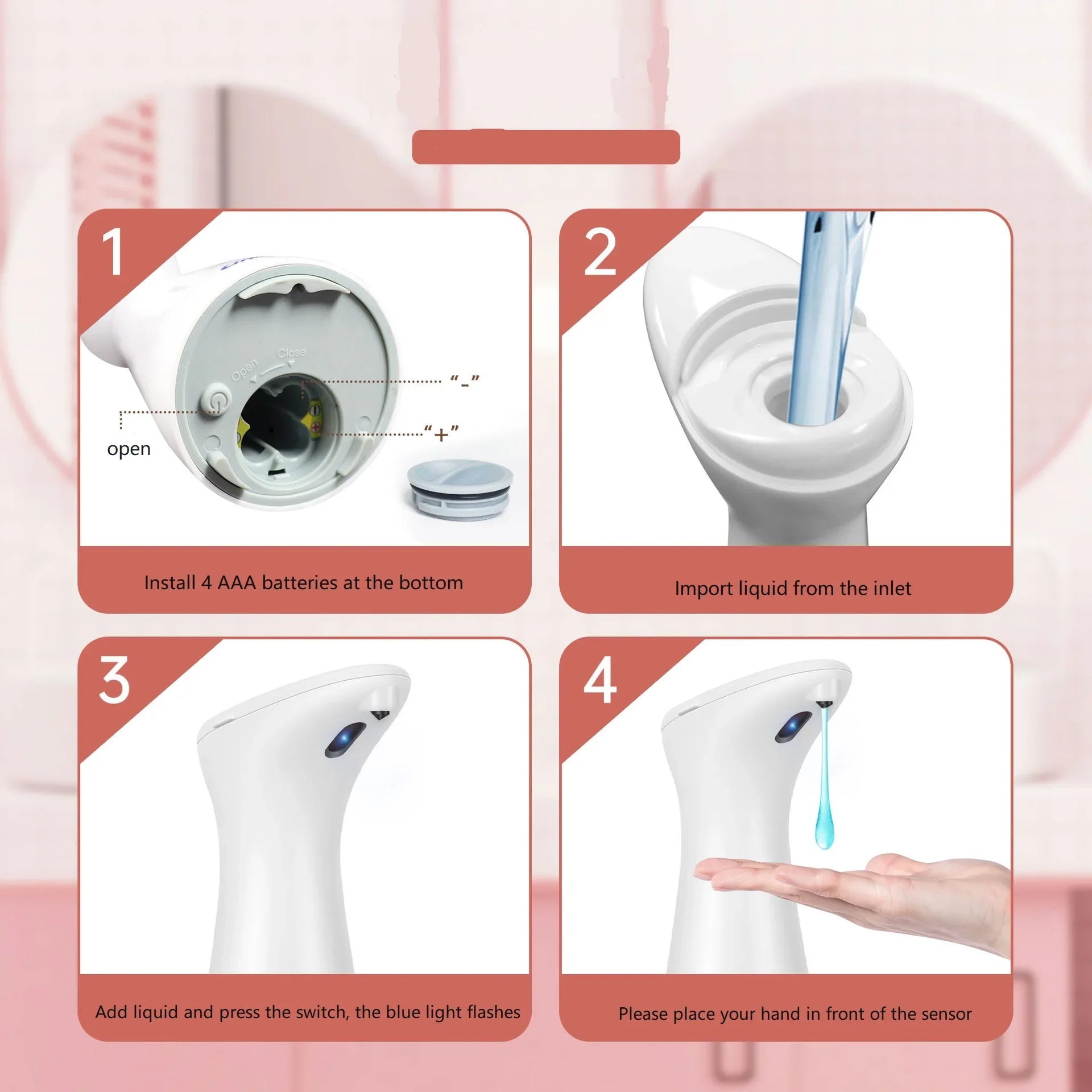 Saboneteira Automática Branca Sem Toque (Dispenser Inteligente)