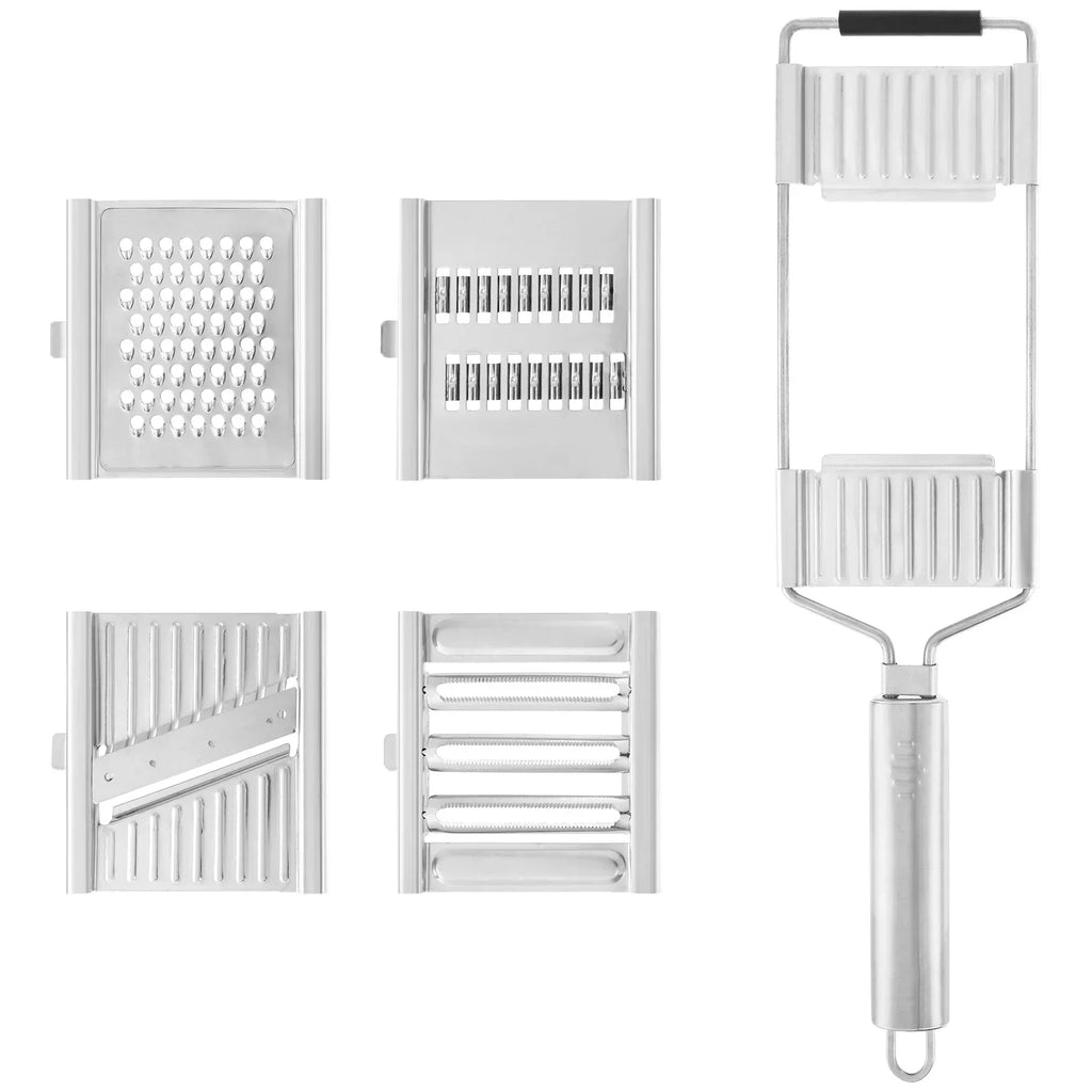 Fatiador de Legumes 4 em 1: Ralador e Descascador Multiuso (Aço Inox)