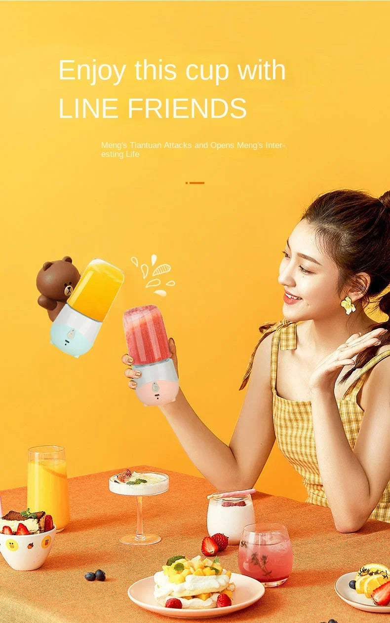 Mini Liquidificador Portátil 400ml: Recarregável USB para Smoothies e Shakes