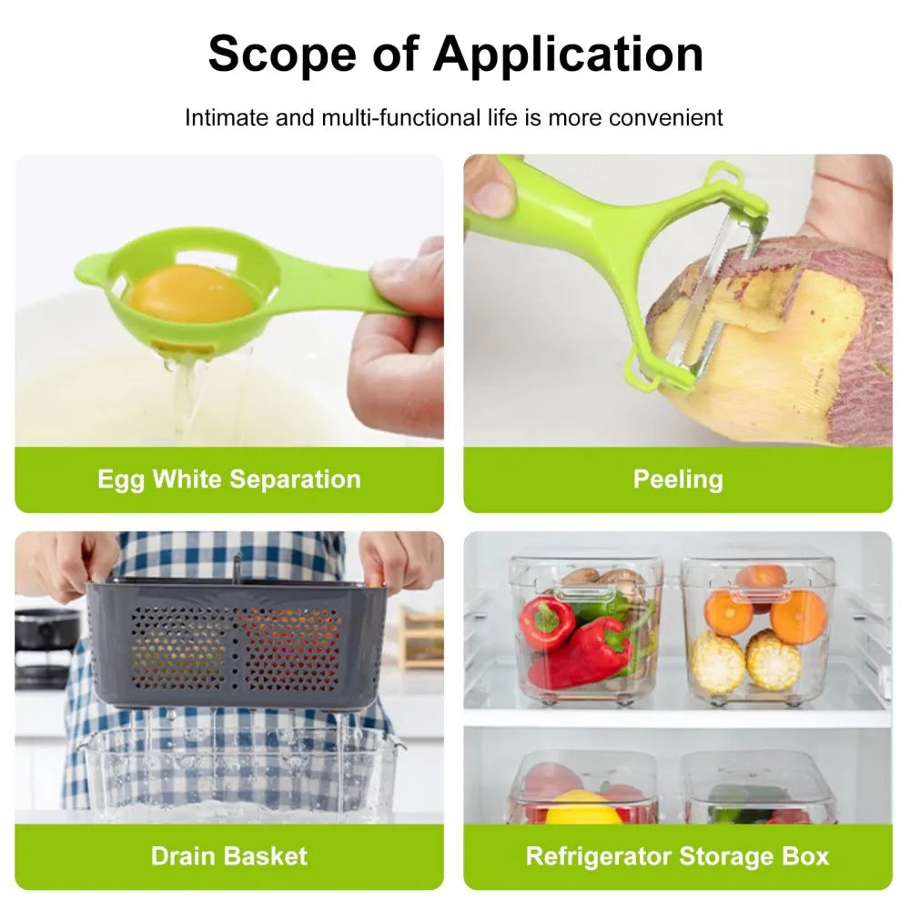 Kit Cortador de Legumes 22 em 1: 13 Lâminas de Aço Inox