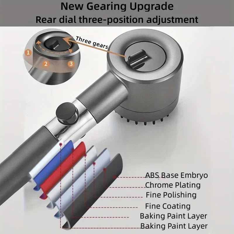 Ducha Manual Alta Pressão 3 Jatos (Modo Chuva e Pistola)