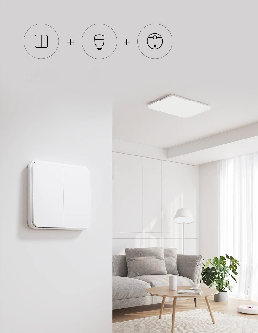 Interruptor Inteligente Xiaomi Sem Fio (Versão Tecla Dupla)