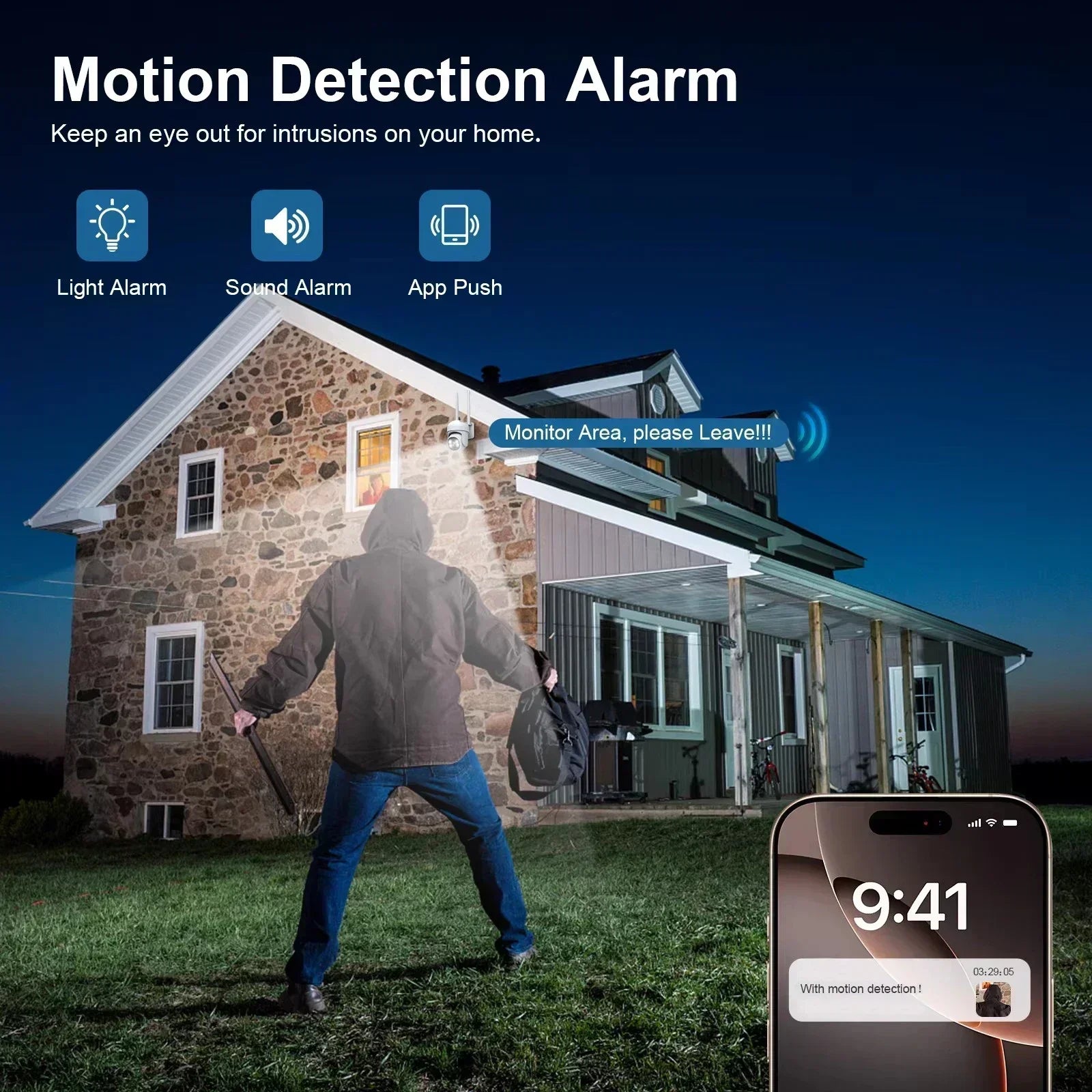 Câmera de Segurança Externa Wifi Yoosee 5MP com Visão Noturna Colorida