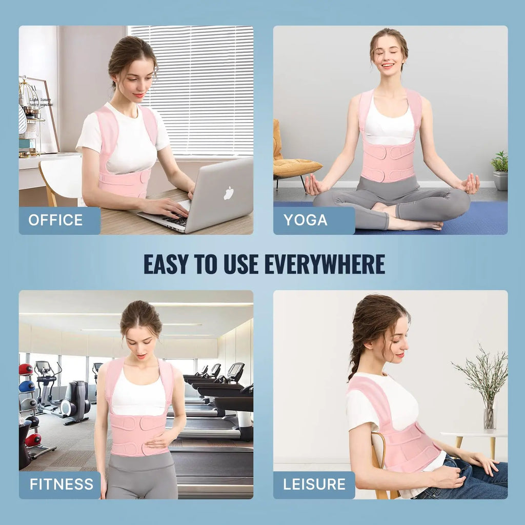 Corretor Postural Ajustável para Alívio de Dores nas Costas e Ombros