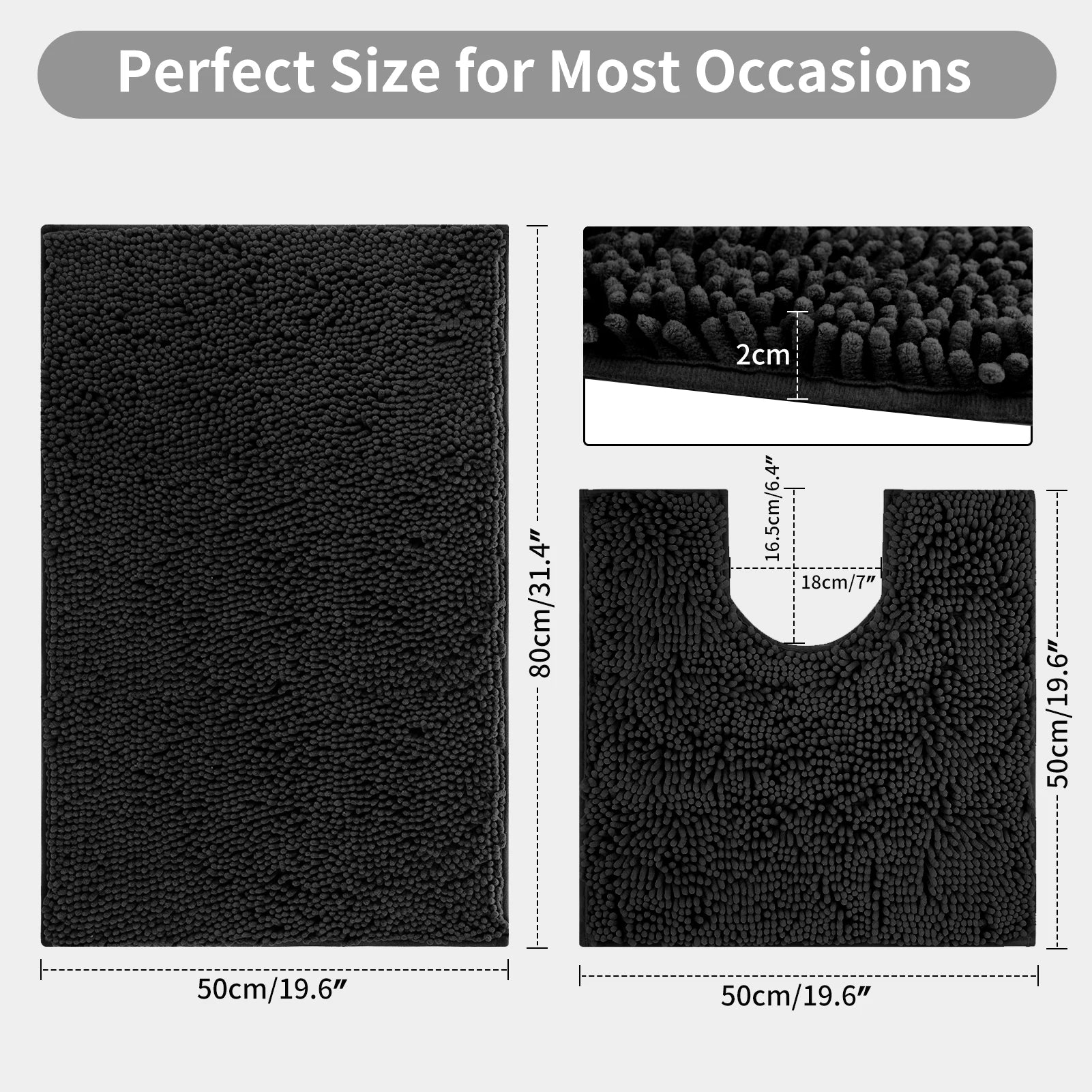 Kit 2 Tapetes Banheiro Microfibra Super Macio (Alta Absorção)