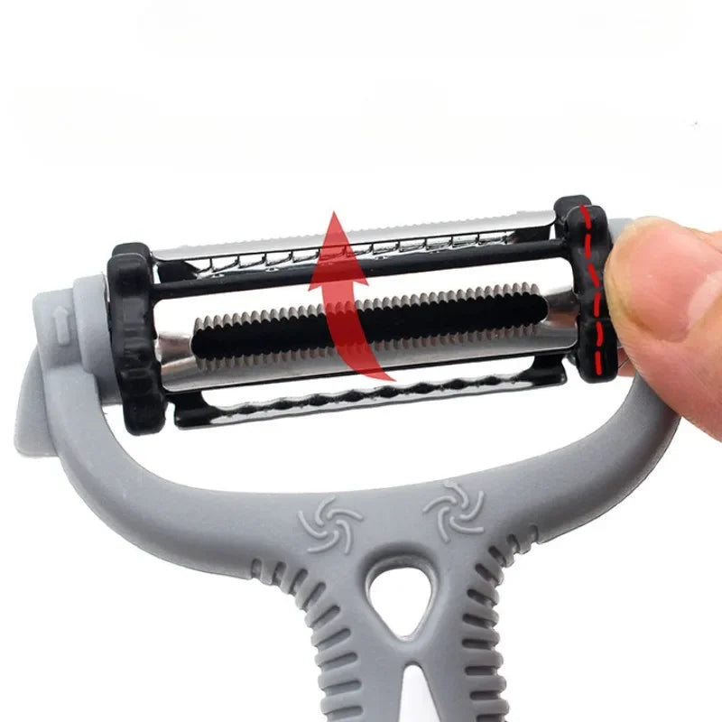 Descascador de Legumes 3 em 1: Aço Inox Giratório (Multifuncional)