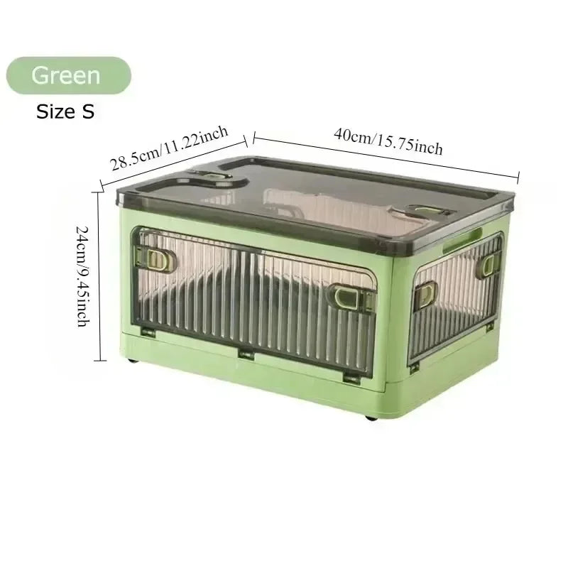 Caixa Organizadora Dobrável com Rodinhas e Tampa Transparente