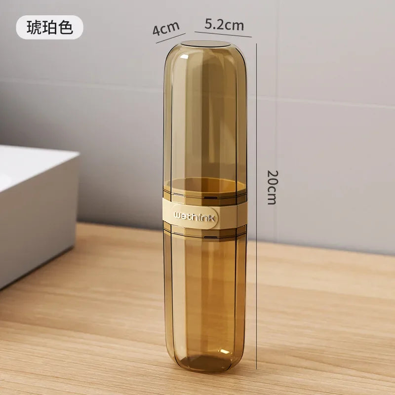 Estojo Porta Escova de Dente Transparente de Acrílico para Viagem