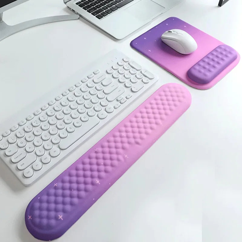 Kit Apoio de Pulso Ergonômico para Teclado e Mouse (Memory Foam)