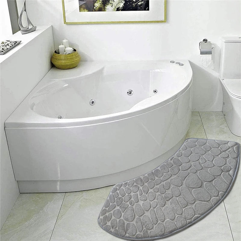 Tapete de Banheiro 3D Antiderrapante (Relevo de Pedras)