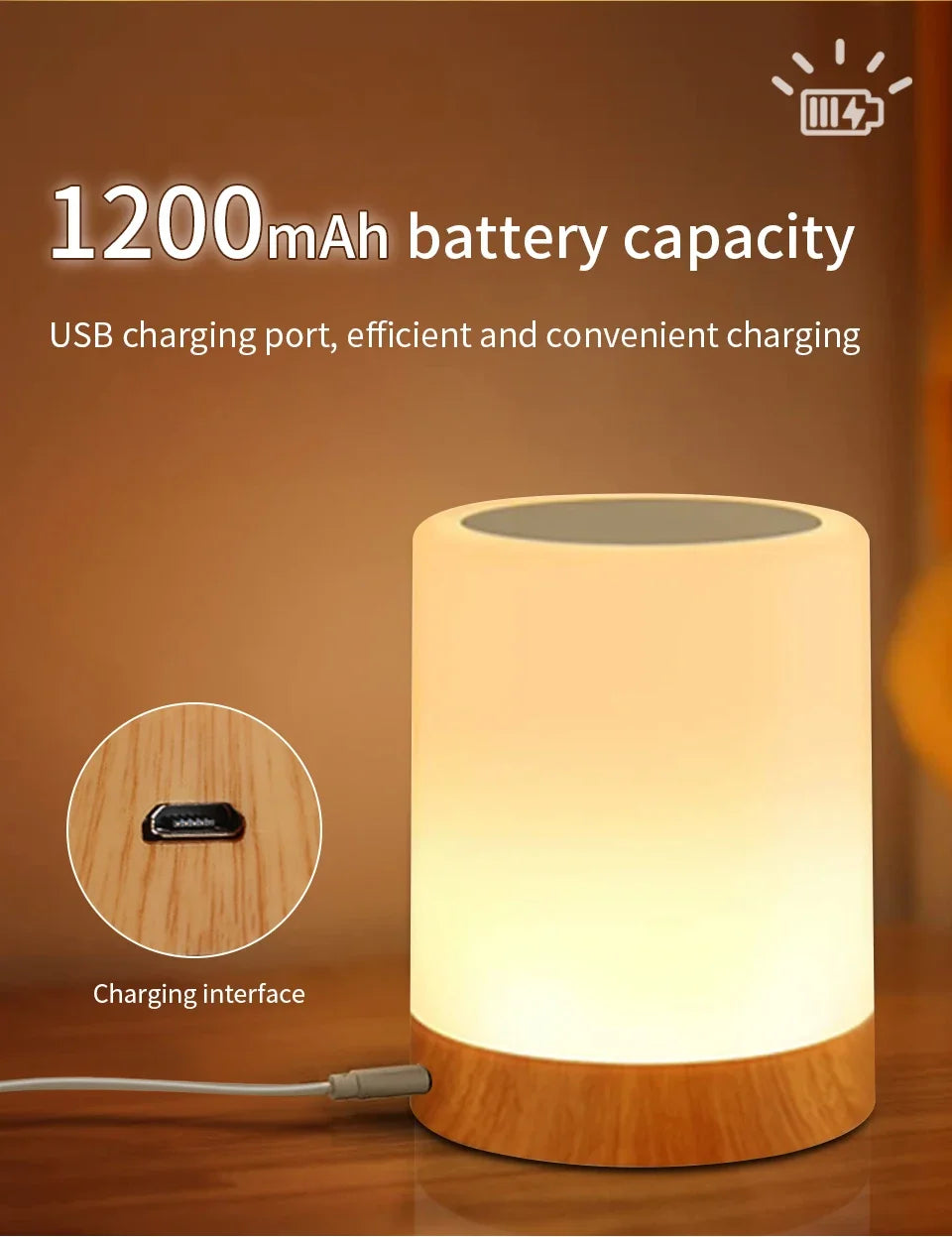 Luminária de Mesa LED RGB com Controle Remoto ou Toque (7 ou 13 Cores)