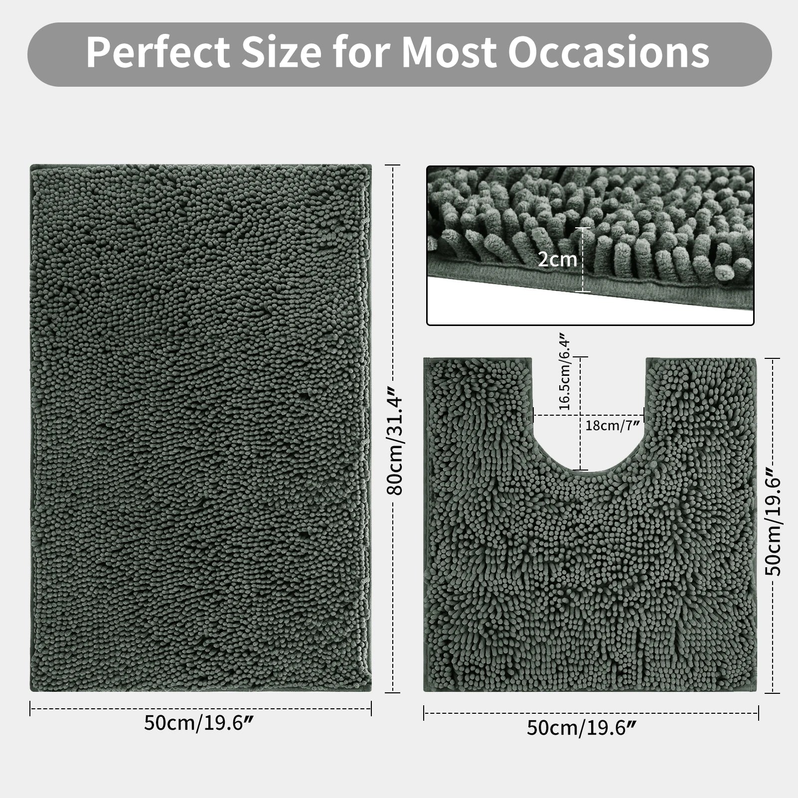 Kit 2 Tapetes Banheiro Microfibra Super Macio (Alta Absorção)