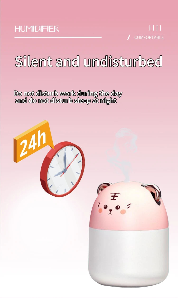 Mini Umidificador de Ar Silencioso para Quarto e Escritório
