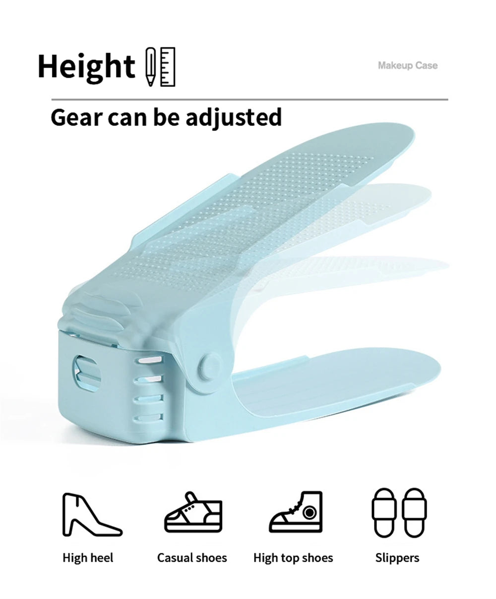 Kit com 10 Organizadores de Sapatos Ajustáveis (Duplo Andar)